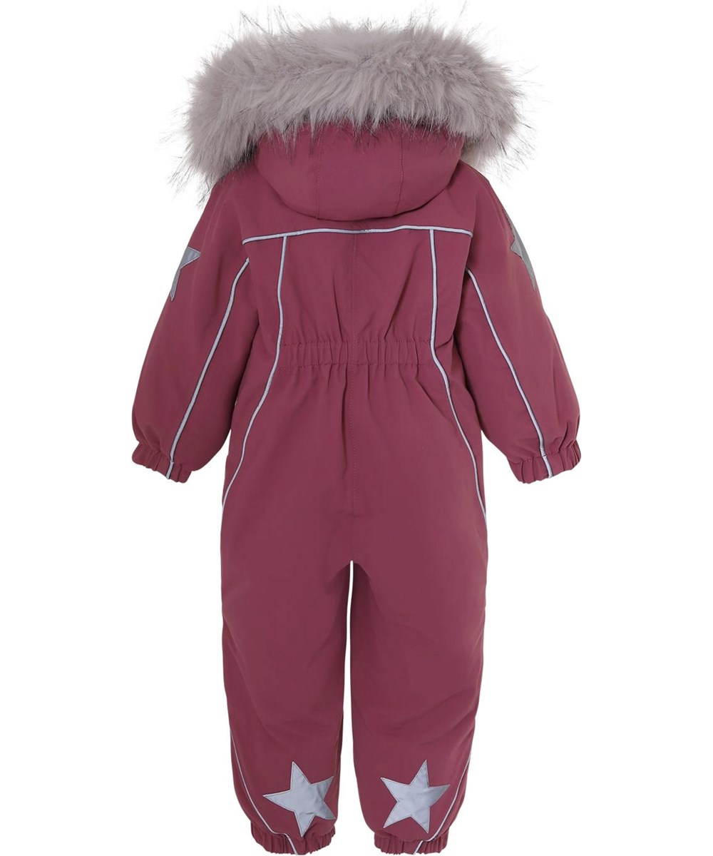 Pyxis Fur Recycle - Maroon - Recycled bordeaux snowsuit fur collar