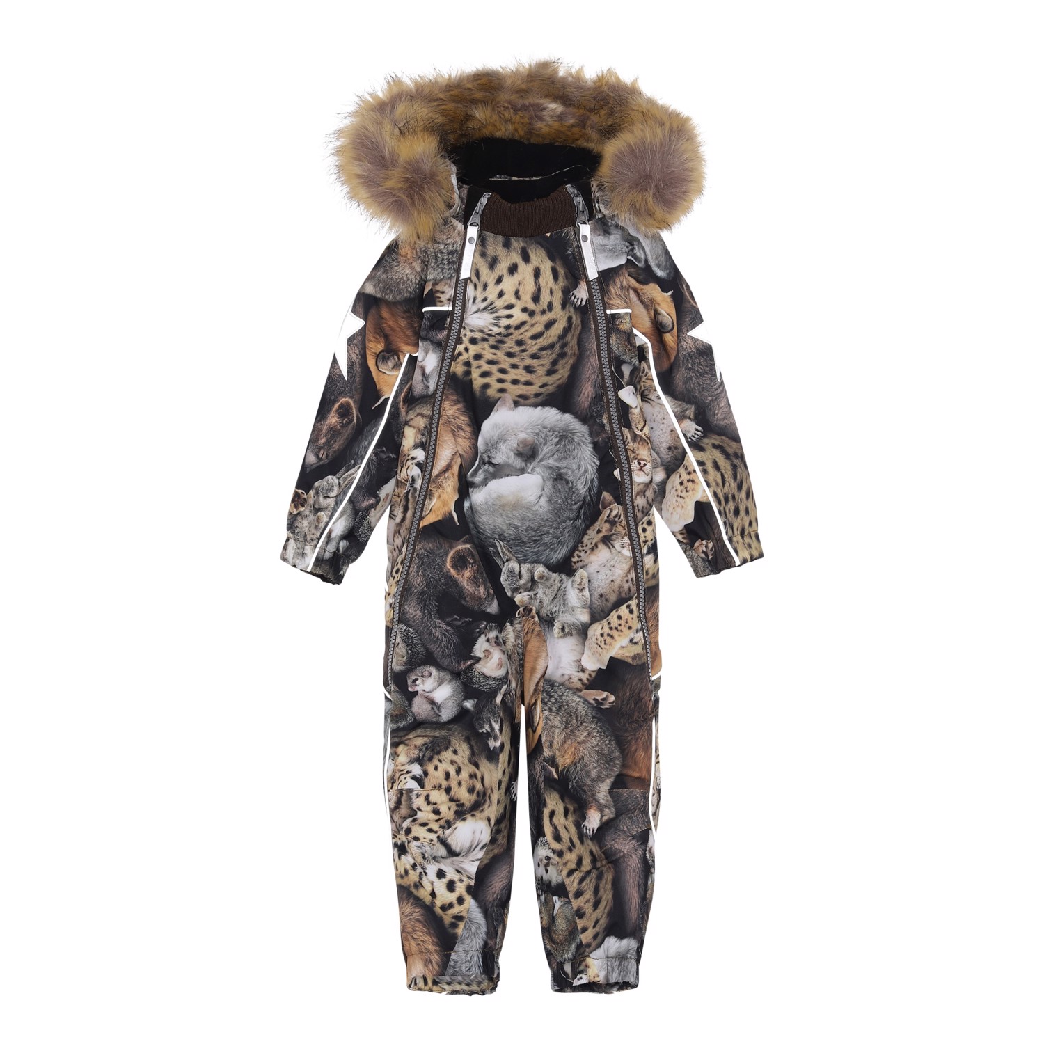 Pyxis Fur - Sleeping Cubs - Recycled snowsuit with fur animal