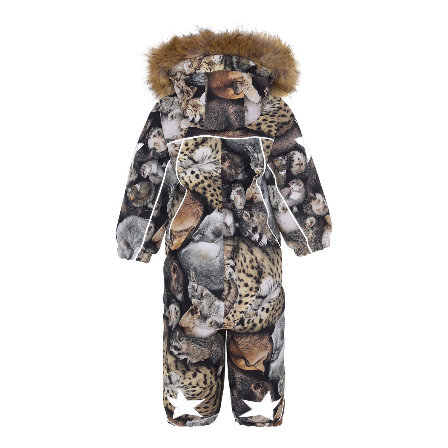 Pyxis Fur - Sleeping Cubs - Recycled snowsuit with fur animal