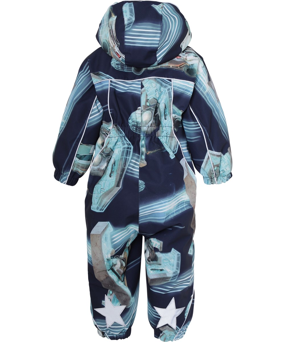 Pyxis - Past Now Future - Baby snowsuit futuristic print