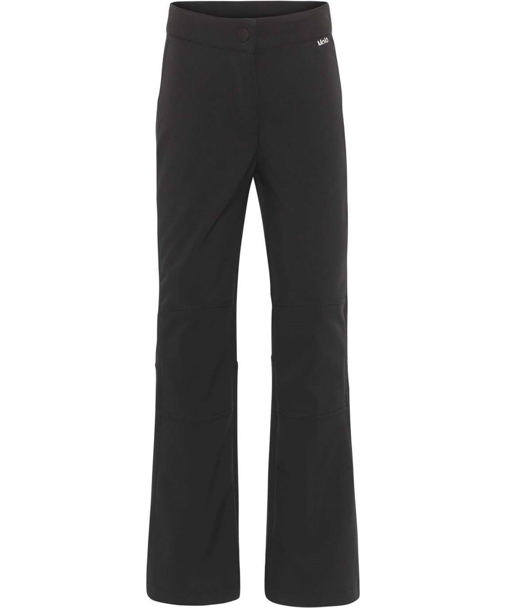 Harlie - Black - Recycled og funktionelle softshell bukser i sort med svaj 