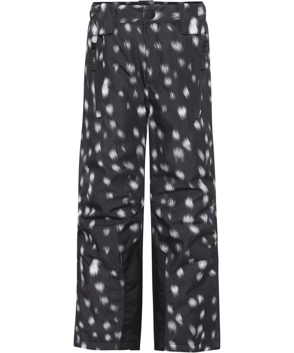 Jump Pro - Black Fawn - Sorte recycled skibukser med hvide pletter