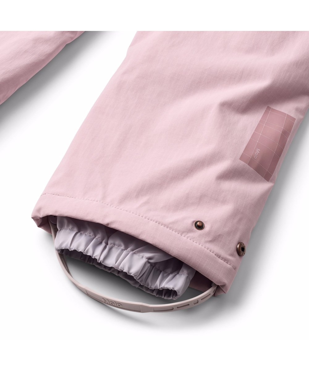 Paxton - Blue Pink - Lyserøde vind- og vandtætte overtræksbukser til børn i genanvendt nylon med justerbar talje