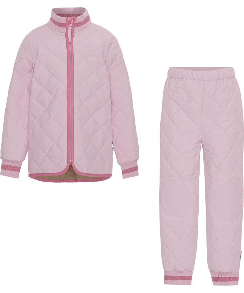 Hatton - Blue Pink - termosæt i lyserød med refleks