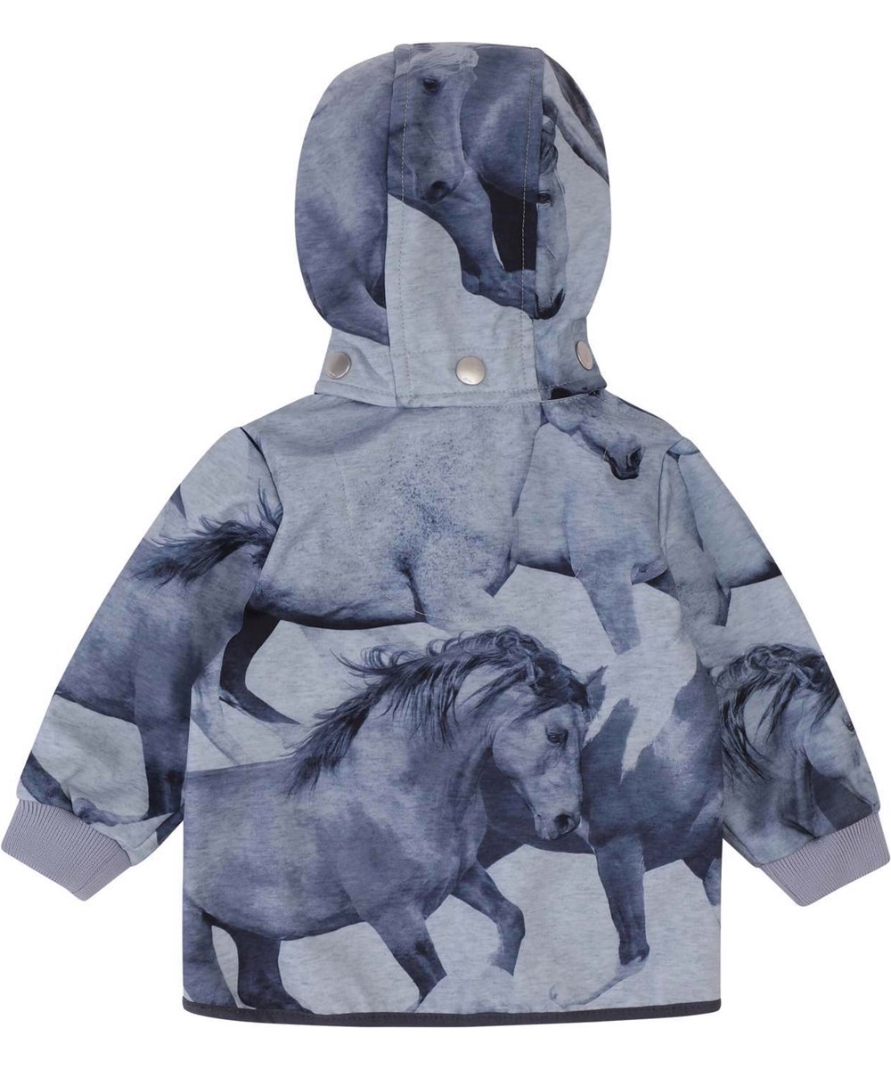 Hide - Dream Horses - Baby recycled softshell jakke med hesteprint