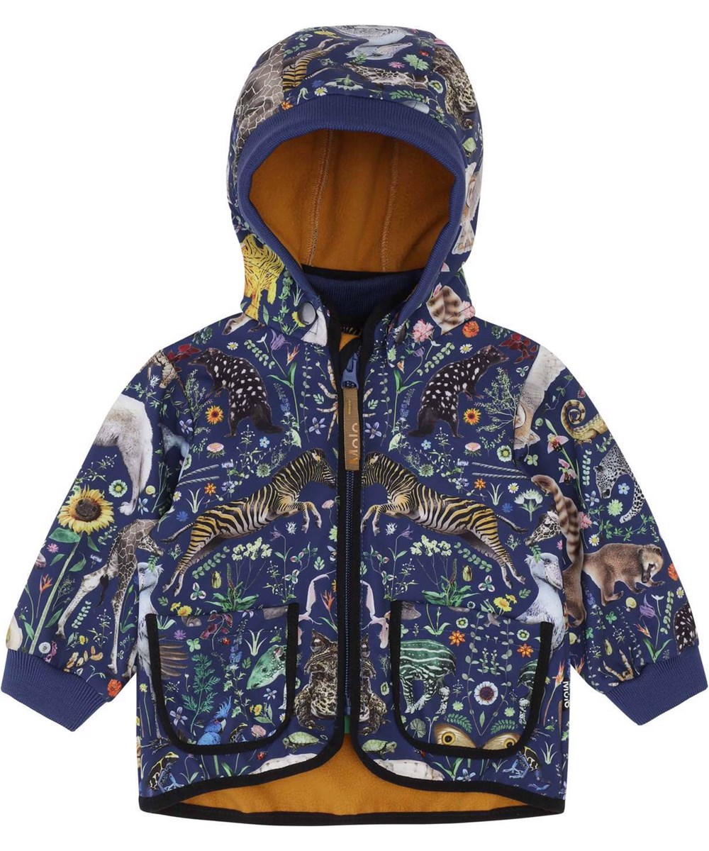 Hide - Sky Faunatastic - Baby recycled softshell jakke med dyreprint