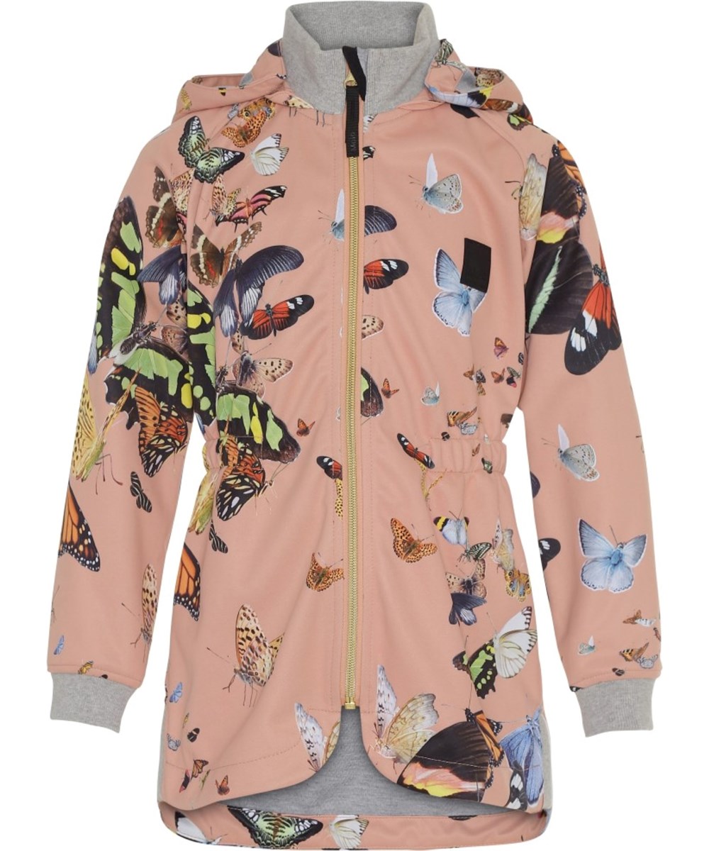 Hillary - Flying Butterflies - Vandtæt softshell jakke med sommerfugle
