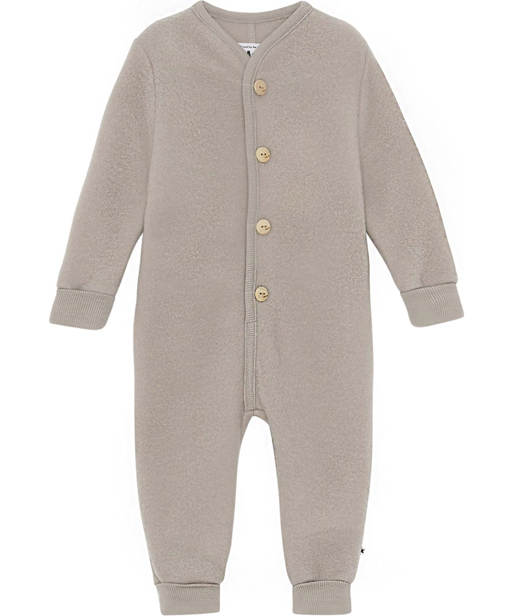 Umar - Moon Sand - Beige babydragt i uld med knappelukning 