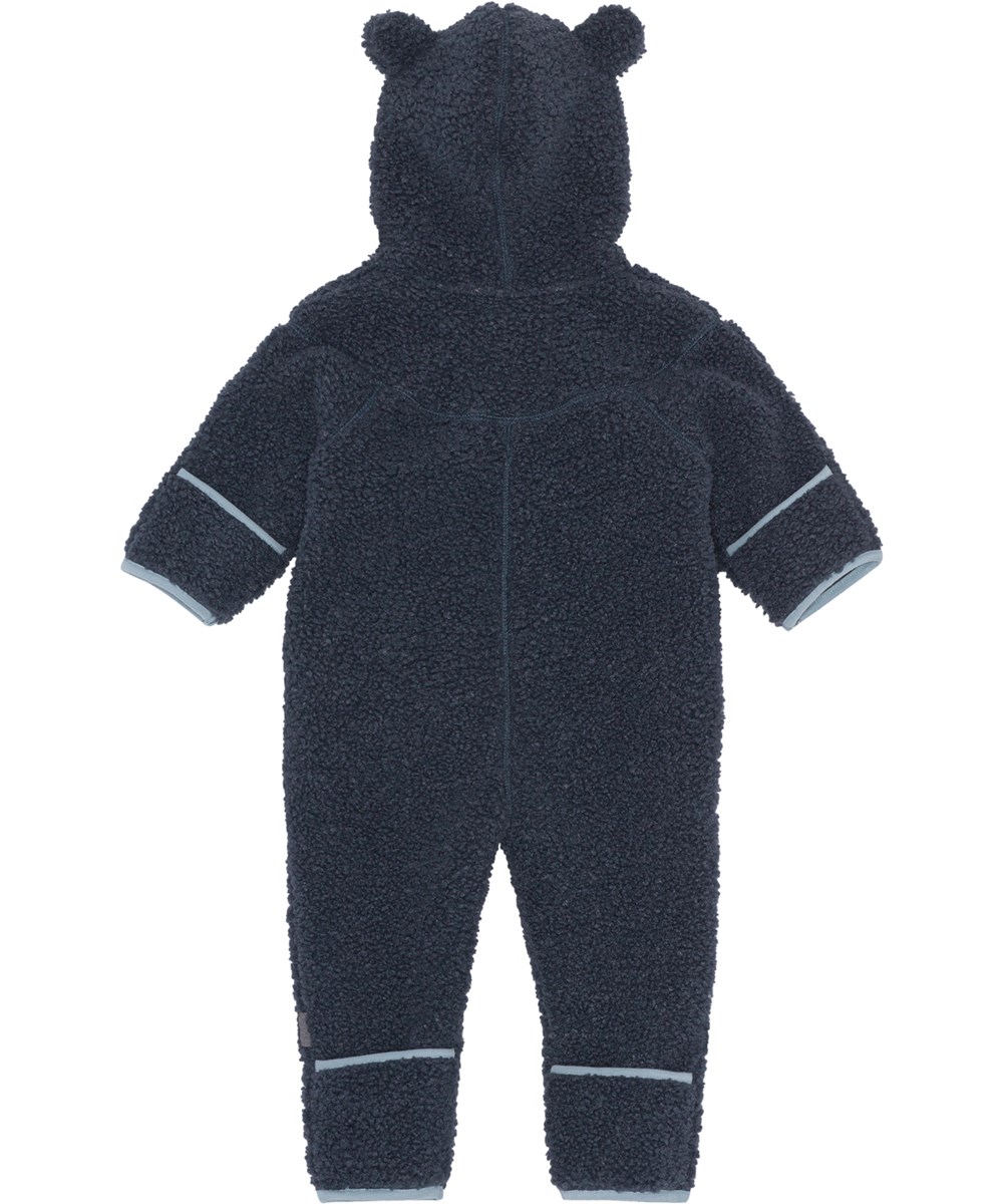 Umeko - Night Navy - Mørkeblå baby fleecedragt i 100% genanvendt polyester