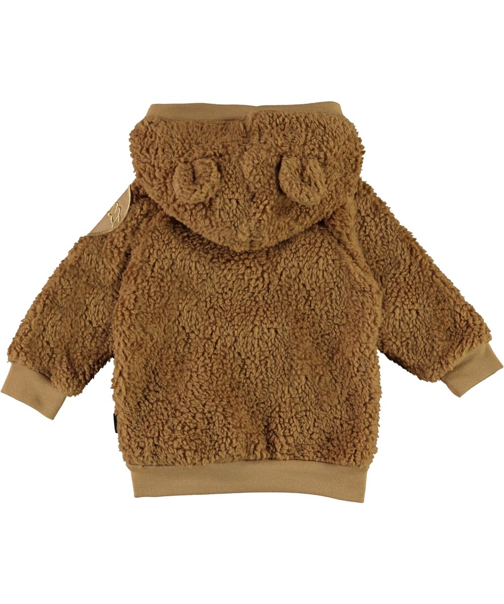 Ummi - Sandstone - Brun baby fleecejakke med ører