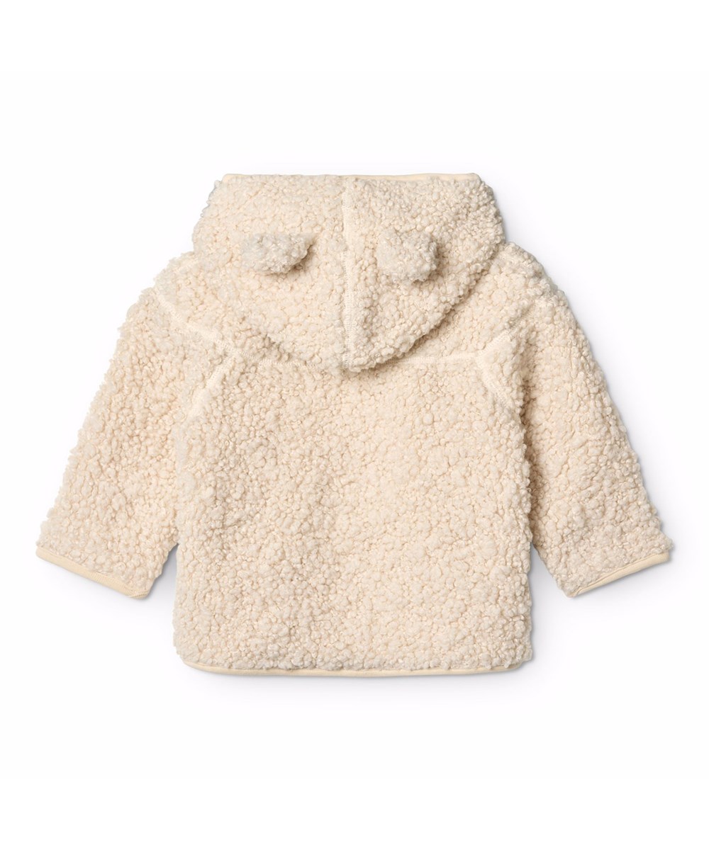 Ummi - Vanilla - Råhvid fleecejakke til de mindste i genanvendt polyester med blødt bomulds foer.