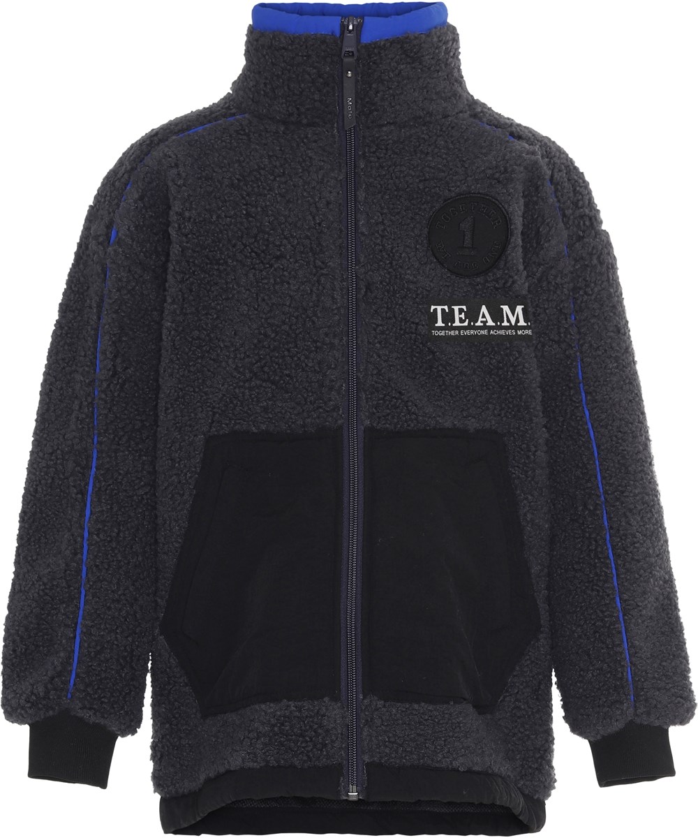 Uno - Moonlit Ocean - Grå team fleecejakke med blå detaljer