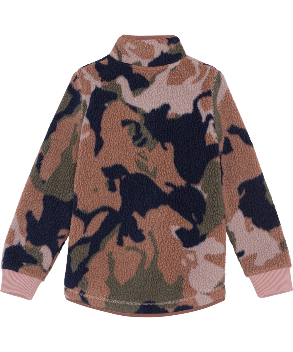 Urban - Big Camo Horse - Recycled rosa fleece jakke med camouflage heste 