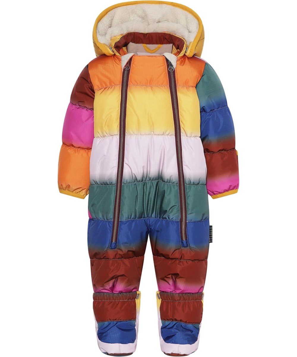 Hebe - Glowy Rainbow - Baby flyverdragt i regnbue farver