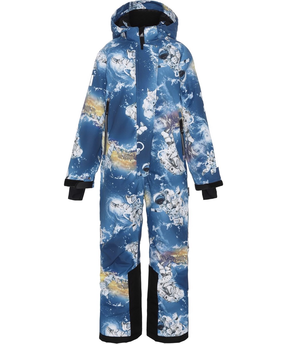 Hux - Astronauts - Recycled ski flyverdragt i blå med astronaut print