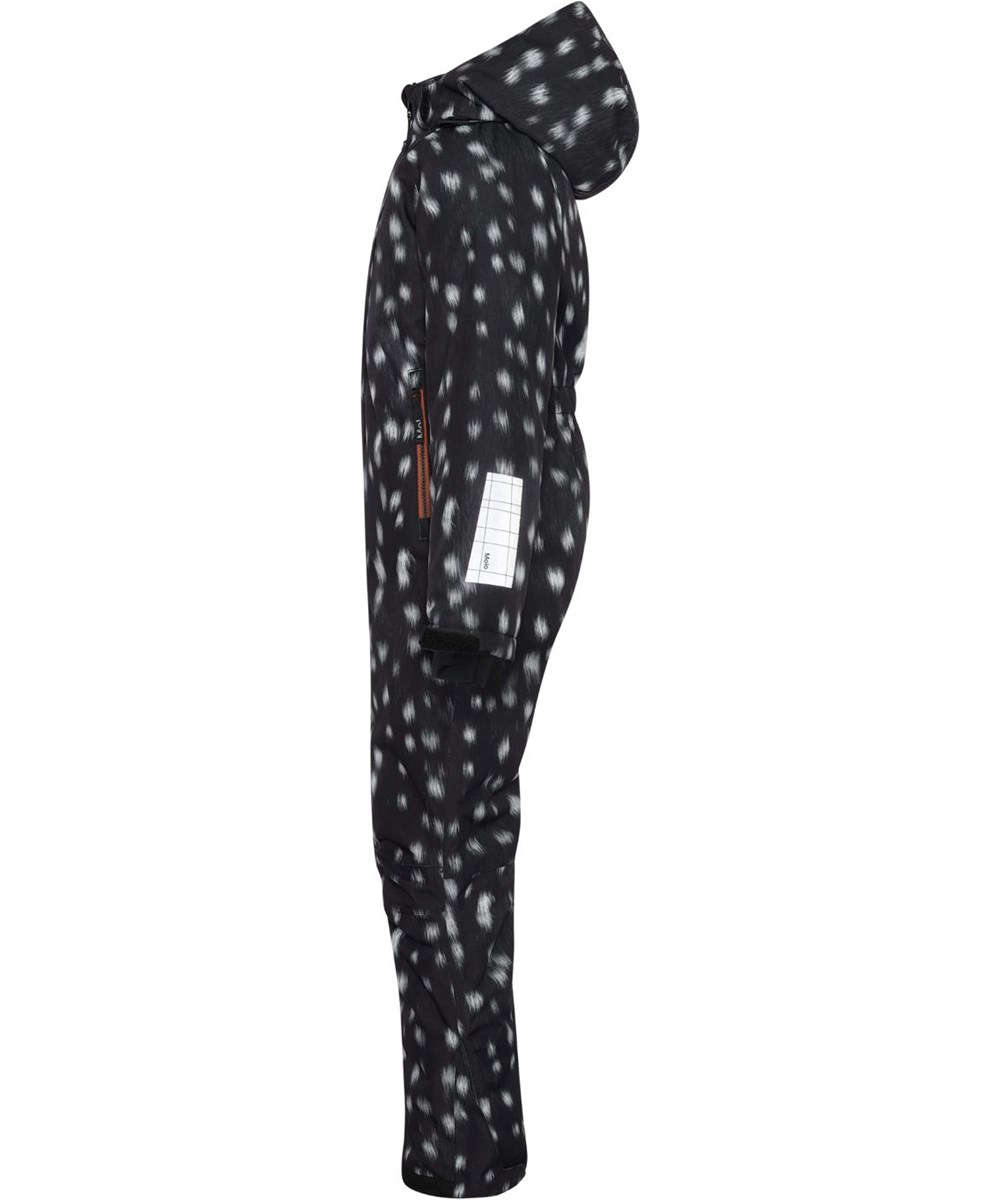 Hux - Black Fawn - Sort recycled flyverdragt med hvide pletter