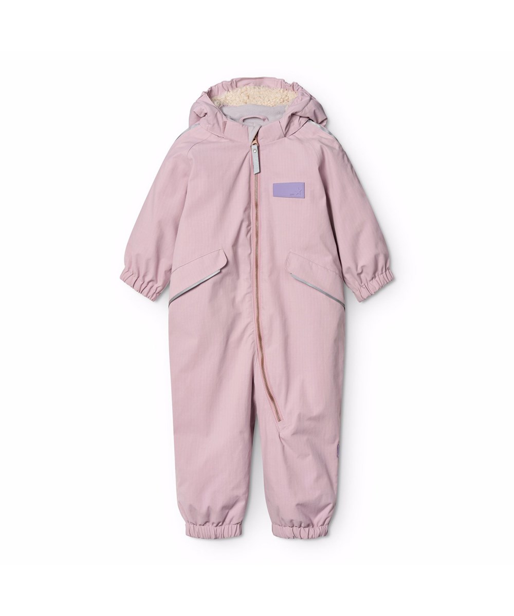 Hyde - Blue Pink - Vandafvisende lyserød flyverdragt til de mindste, fremstillet i genanvendt nylon.