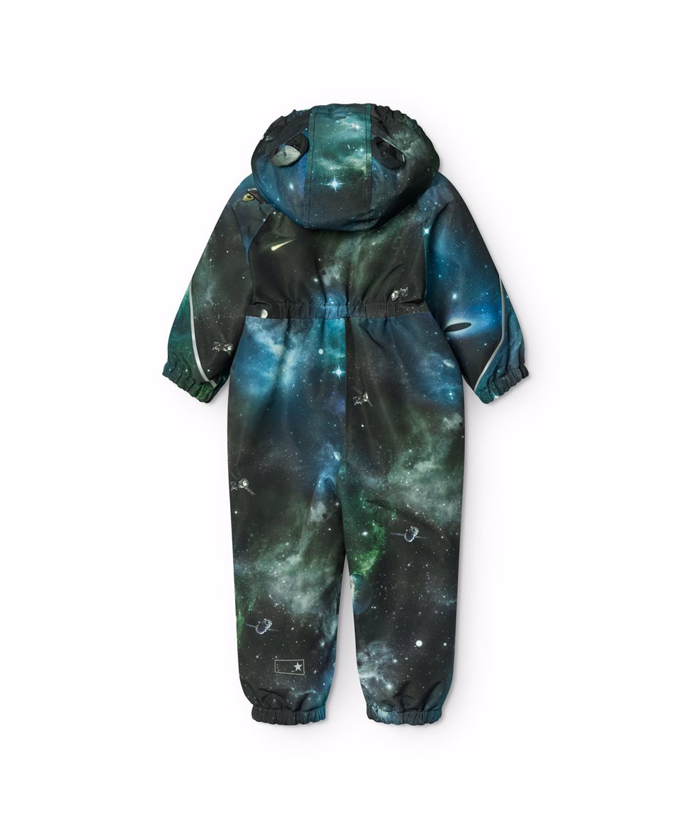 Hyde - Far Out - Vandafvisende flyverdragt med spaceprint til de mindste, fremstillet i genanvendt polyester.