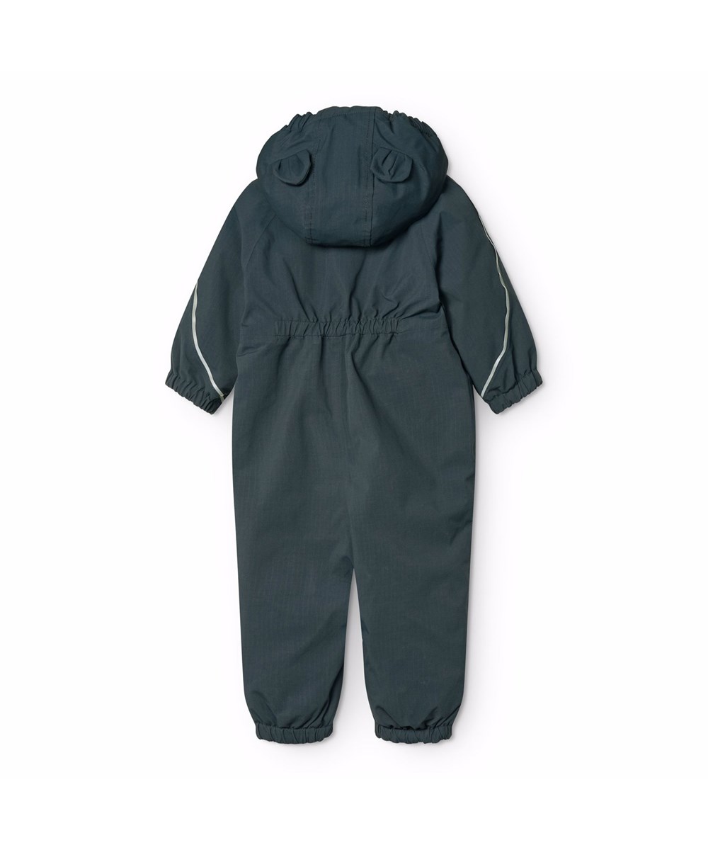 Hyde - Night Navy - Vandafvisende mørkeblå flyverdragt til de mindste, fremstillet i genanvendt nylon.