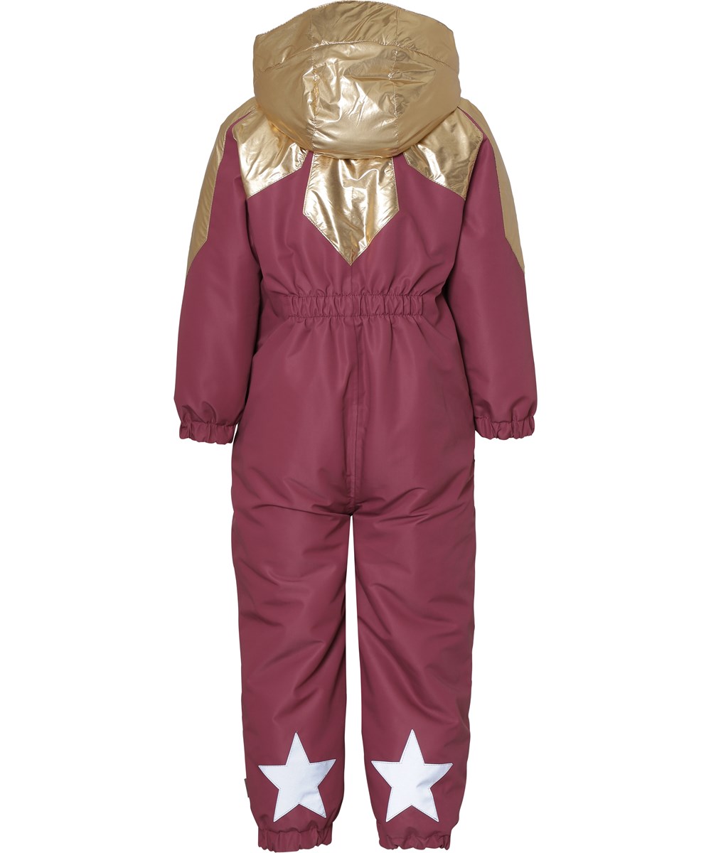 Peony - Maroon - Recycled bordeaux flyverdragt med guld