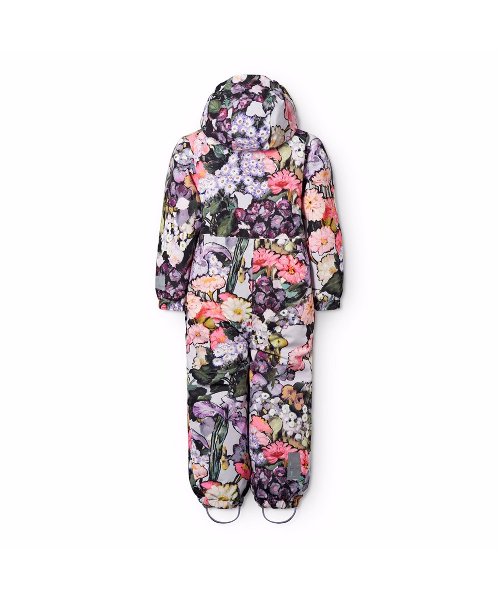 Pingo - Flower Art - Vandafvisende blomstret flyverdragt, fremstillet i genanvendt nylon samt temperatur ned til -10°C.