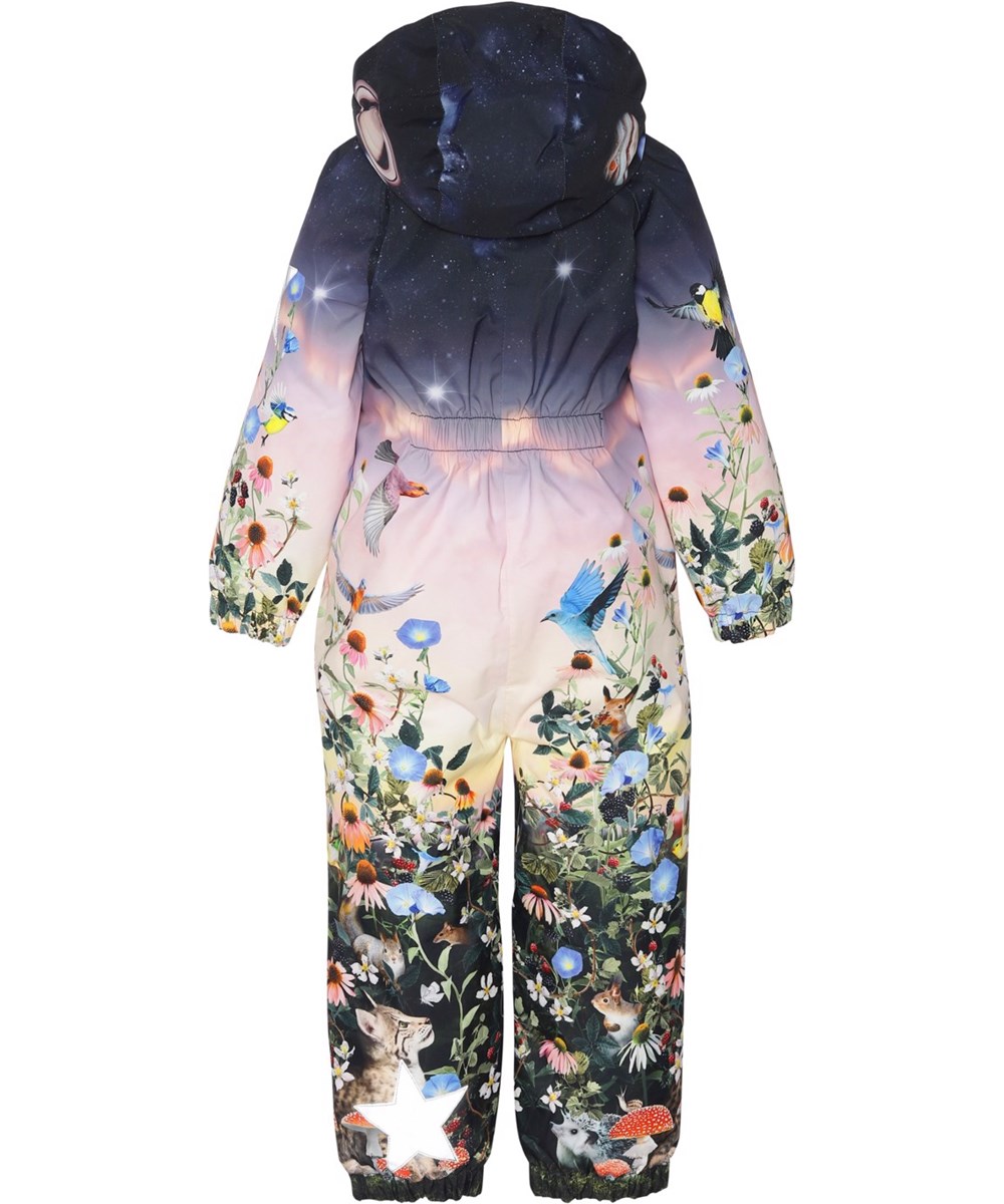 Polar - Evening Forest - Recycled flyverdragt blomster, dyr og himmel print