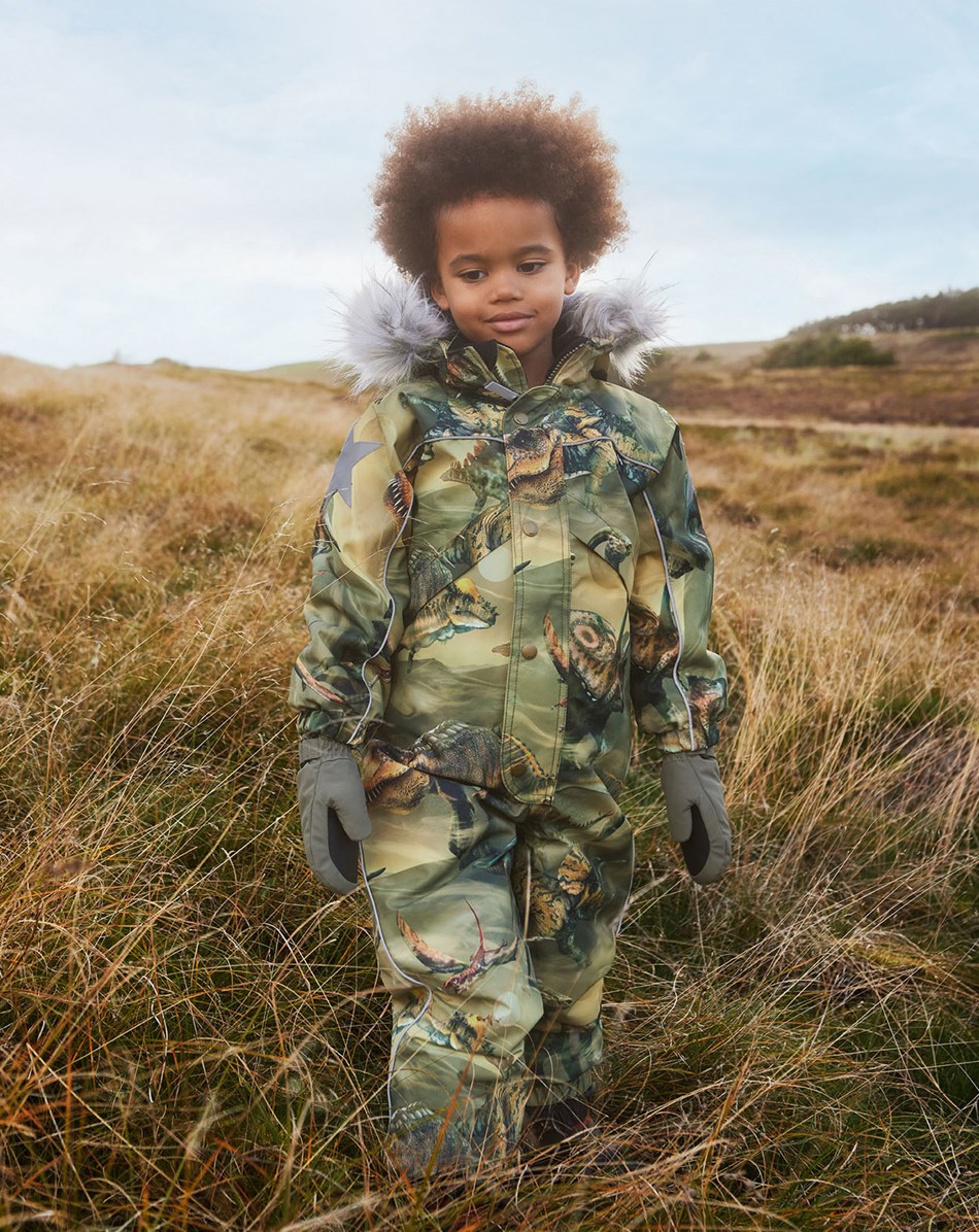 Polaris Fur - Ancient Time - Recycled flyverdragt med dinosaur print