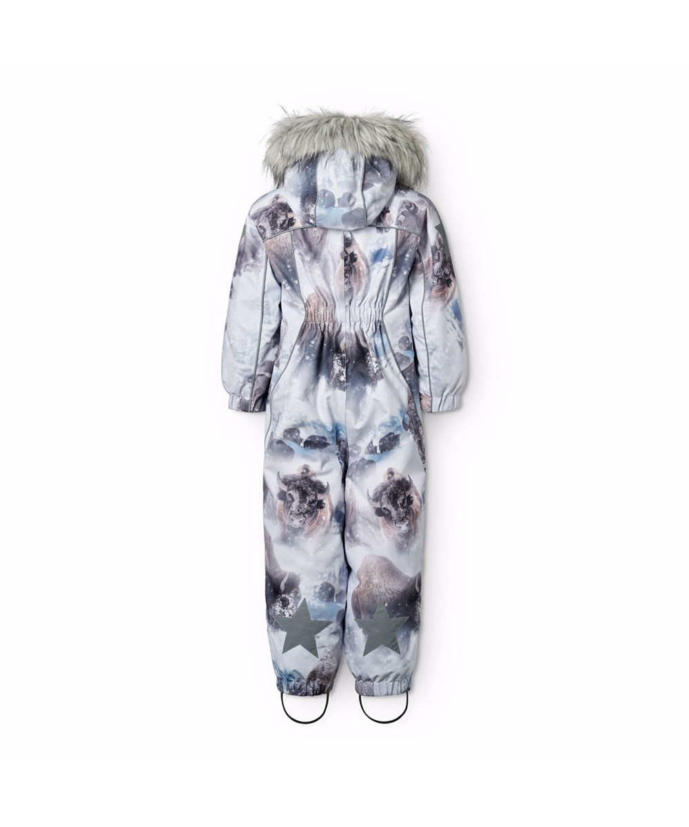 Polaris Fur - Bison - Vind- og vandtæt flyverdragt med et print af bisonokser til en kold vinter eller skiferien til en kold vinter eller skiferien i genanvendt polyester og vatteret med 3M™ Thinsulate™.