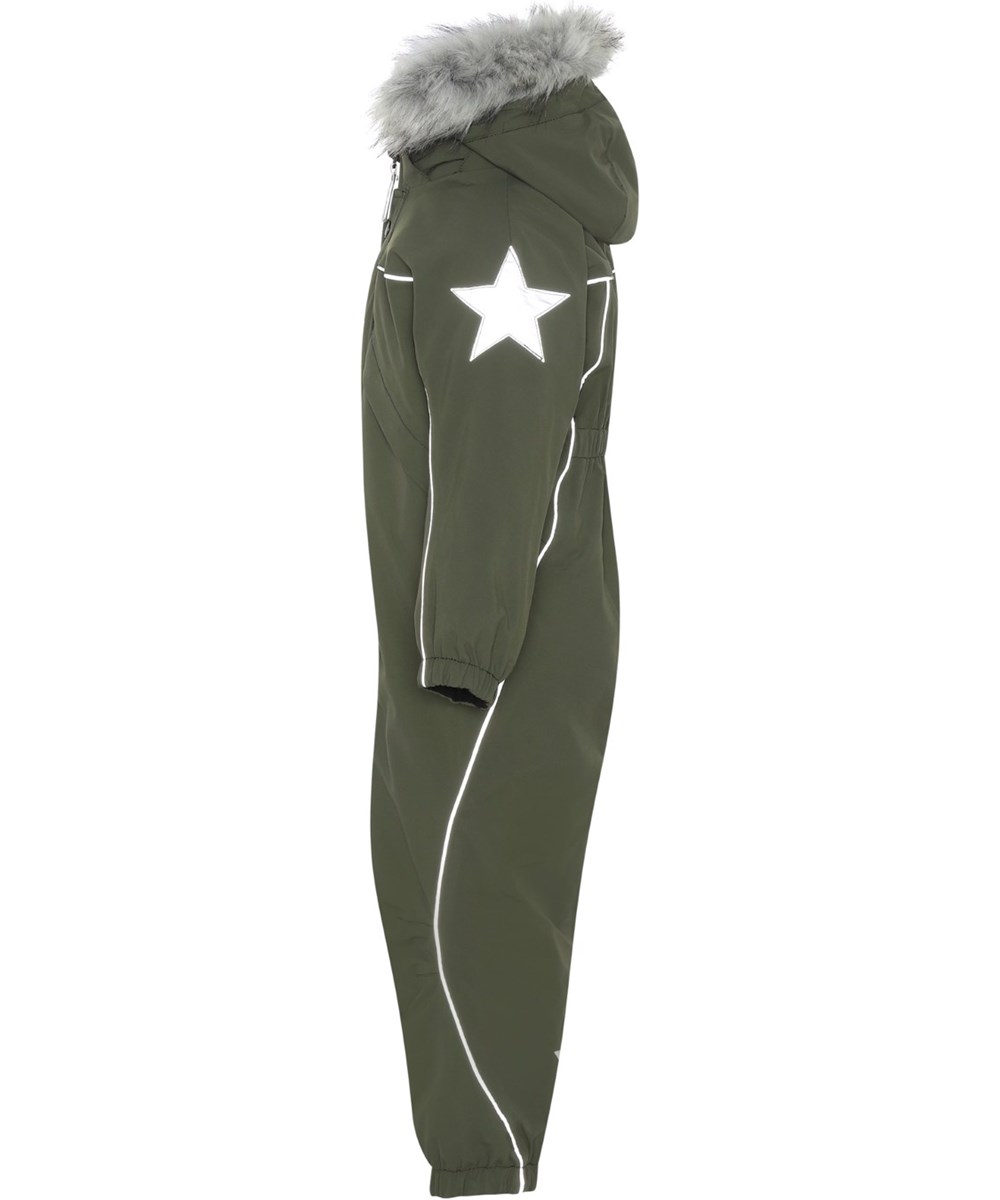 Polaris Fur - Forest - Recycled flyverdragt i grøn og pels kant