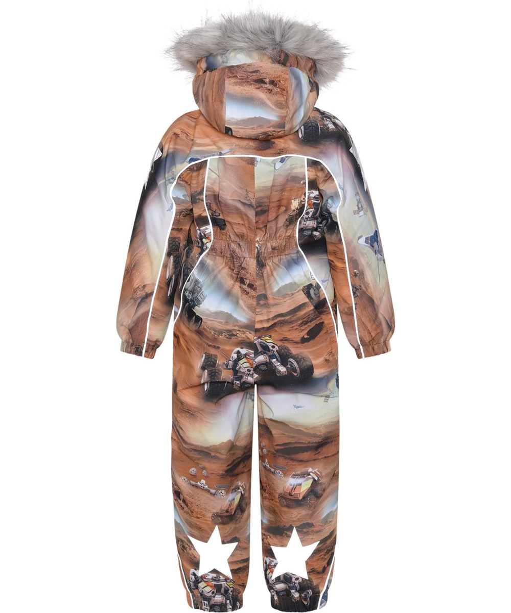 Polaris Fur - Mars - Recycled brun flyverdragt med  print af Mars
