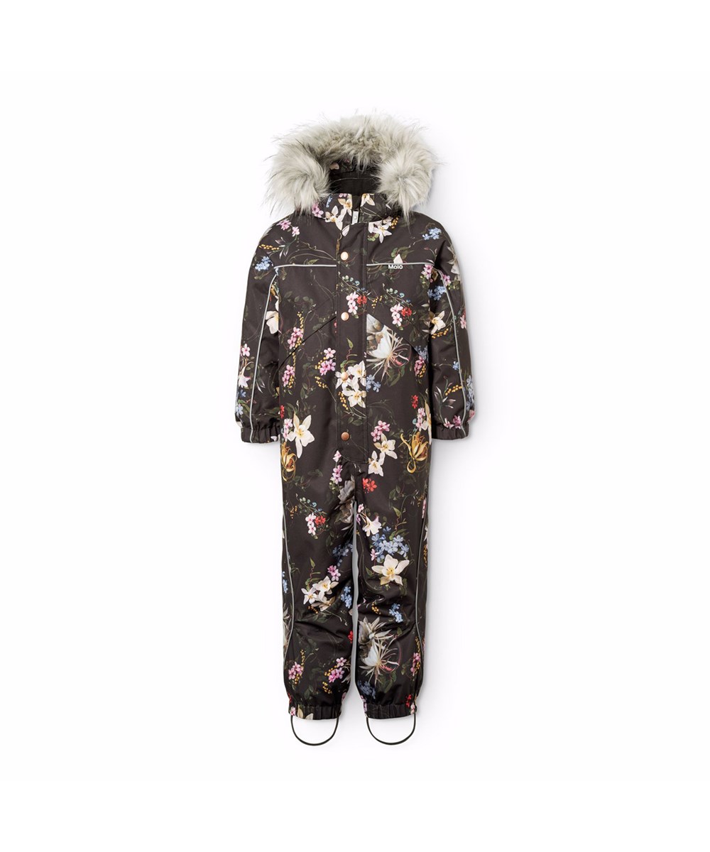 Polaris Fur - Paisley Flowers - Vind- og vandtæt mørkegrøn flyverdragt til en kold vinter eller skiferien til en kold vinter eller skiferien i genanvendt polyester og vatteret med 3M™ Thinsulate™.