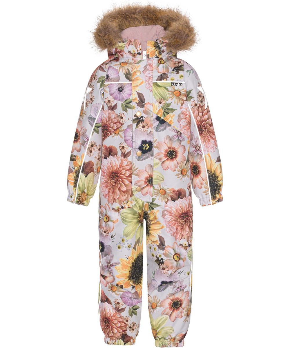 Polaris Fur - Retro Flowers - Recycled flyverdragt med blomster print