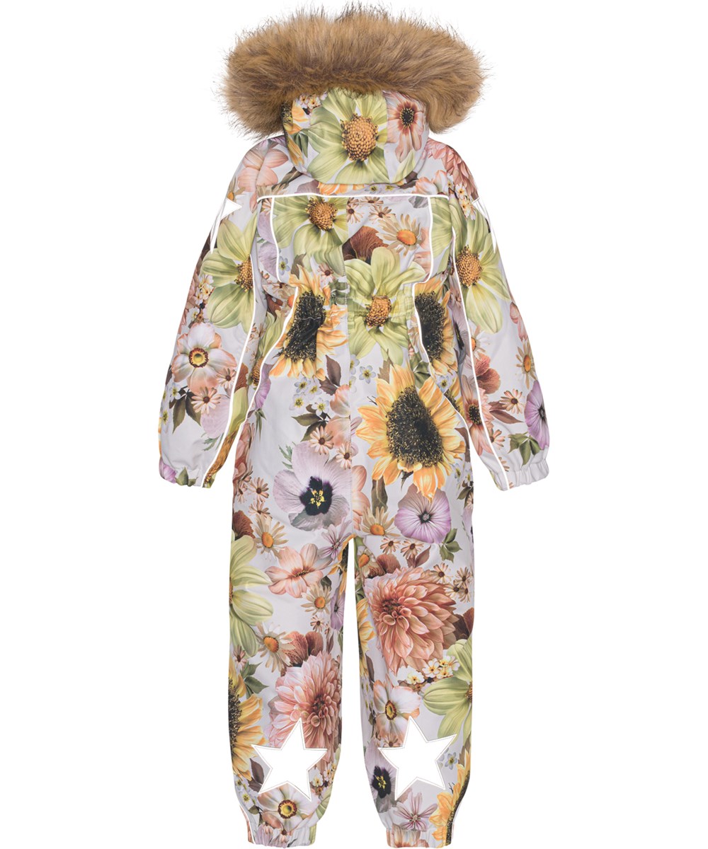 Polaris Fur - Retro Flowers - Recycled flyverdragt med blomster print