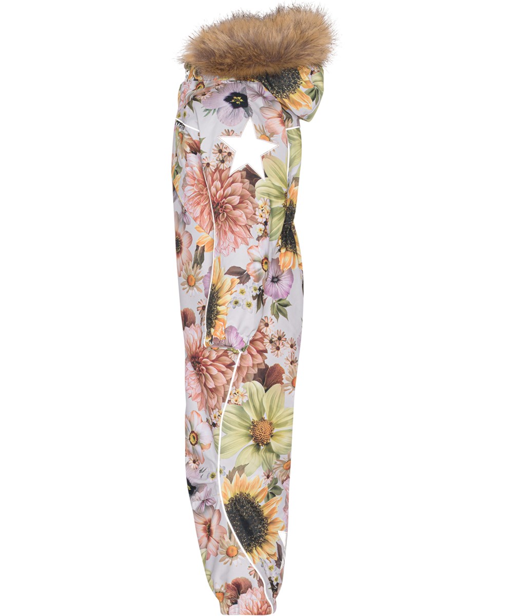 Polaris Fur - Retro Flowers - Recycled flyverdragt med blomster print