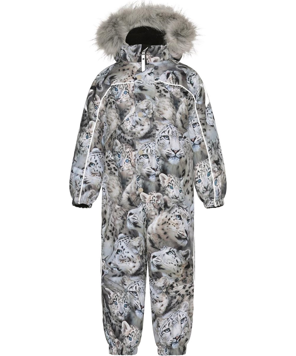 Polaris Fur - Snowy Leopards - Recycled flyverdragt med print af sneleoparder