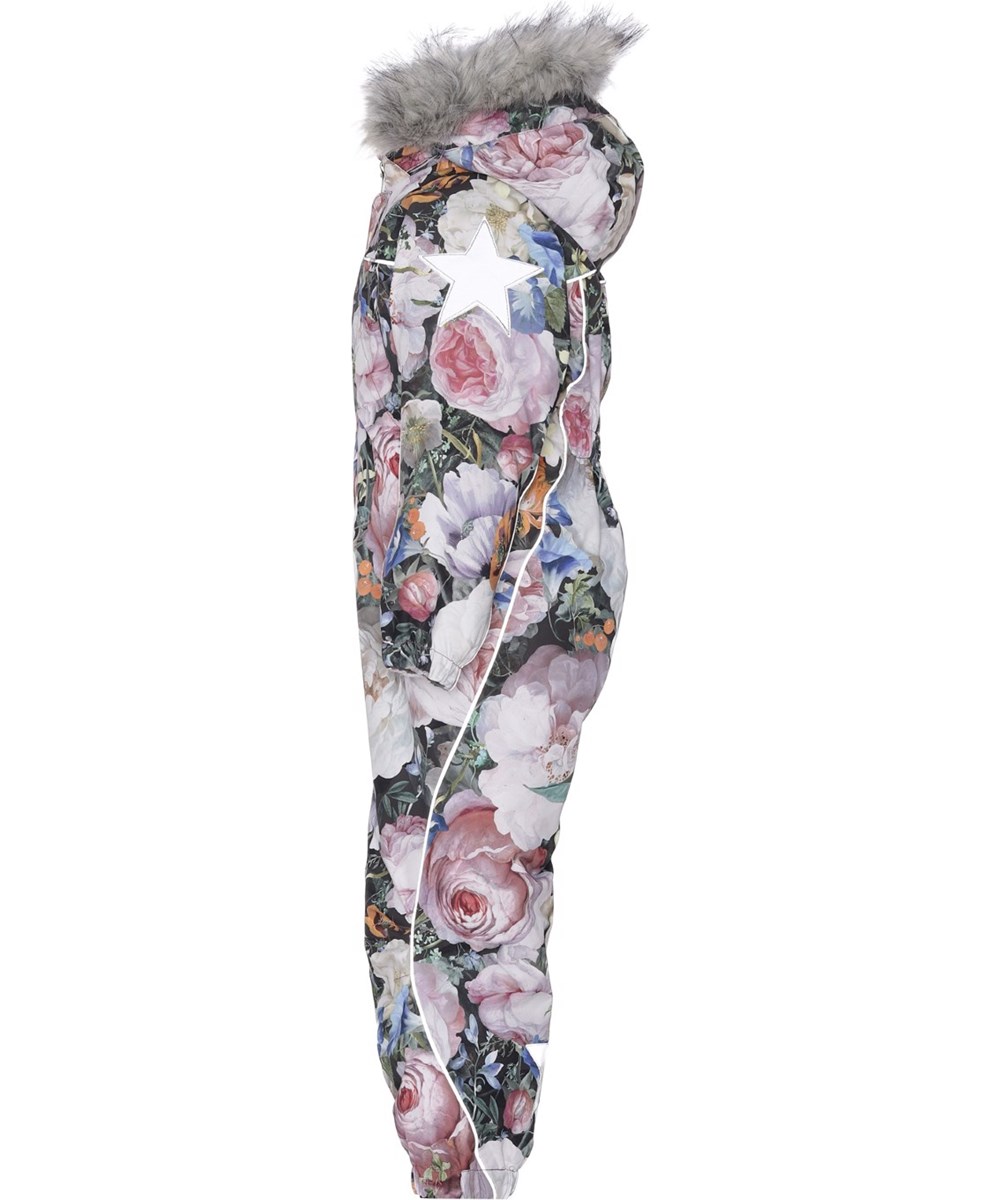 Polaris Fur - Still Life - Recycled flyverdragt med blomster print og pels