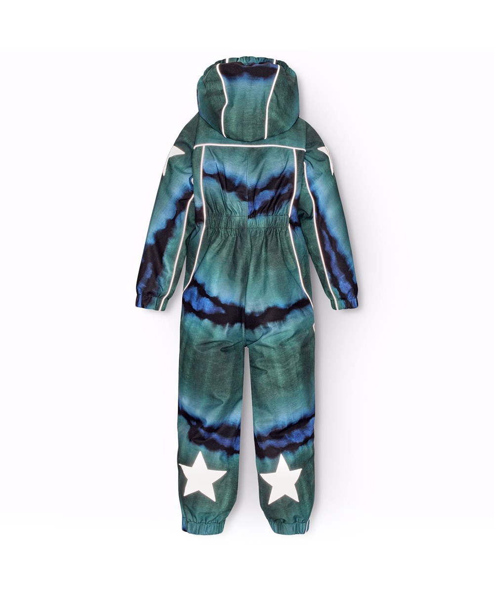 Polaris - Tie Dye Magic - Flyverdragt til en kold vinter i genanvendt polyester, i grønt og blåt  tie-dye. Dragten er vind og vandtæt og foret med 3M™ Thinsulate™