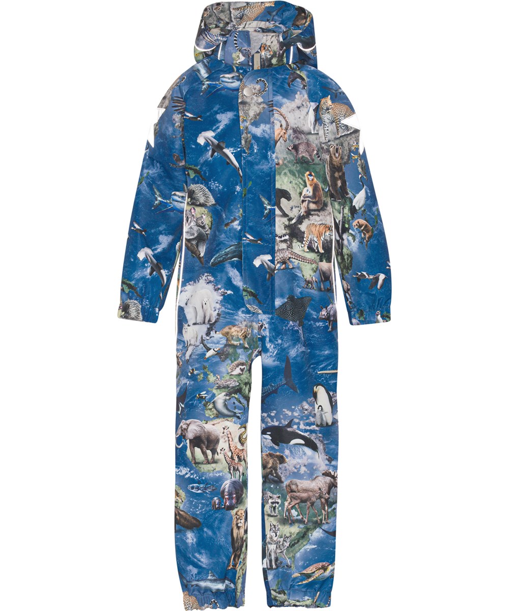 Polly - Living Wildlife - Blå sommer flyverdragt i med dyre print
