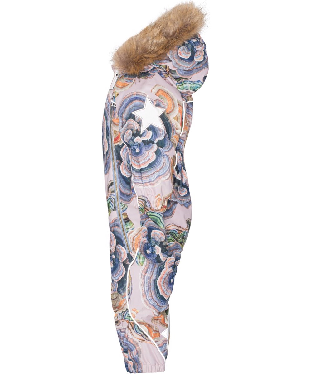 Pyxis Fur - Rainbow Fungi - Recycled flyverdragt med print af svampe blomster