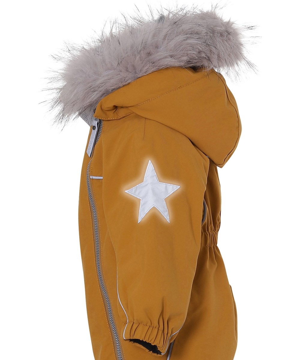 Pyxis Fur Recycle - Autumn Leaf - Recycled sennepsfarvet pels flyverdragt 