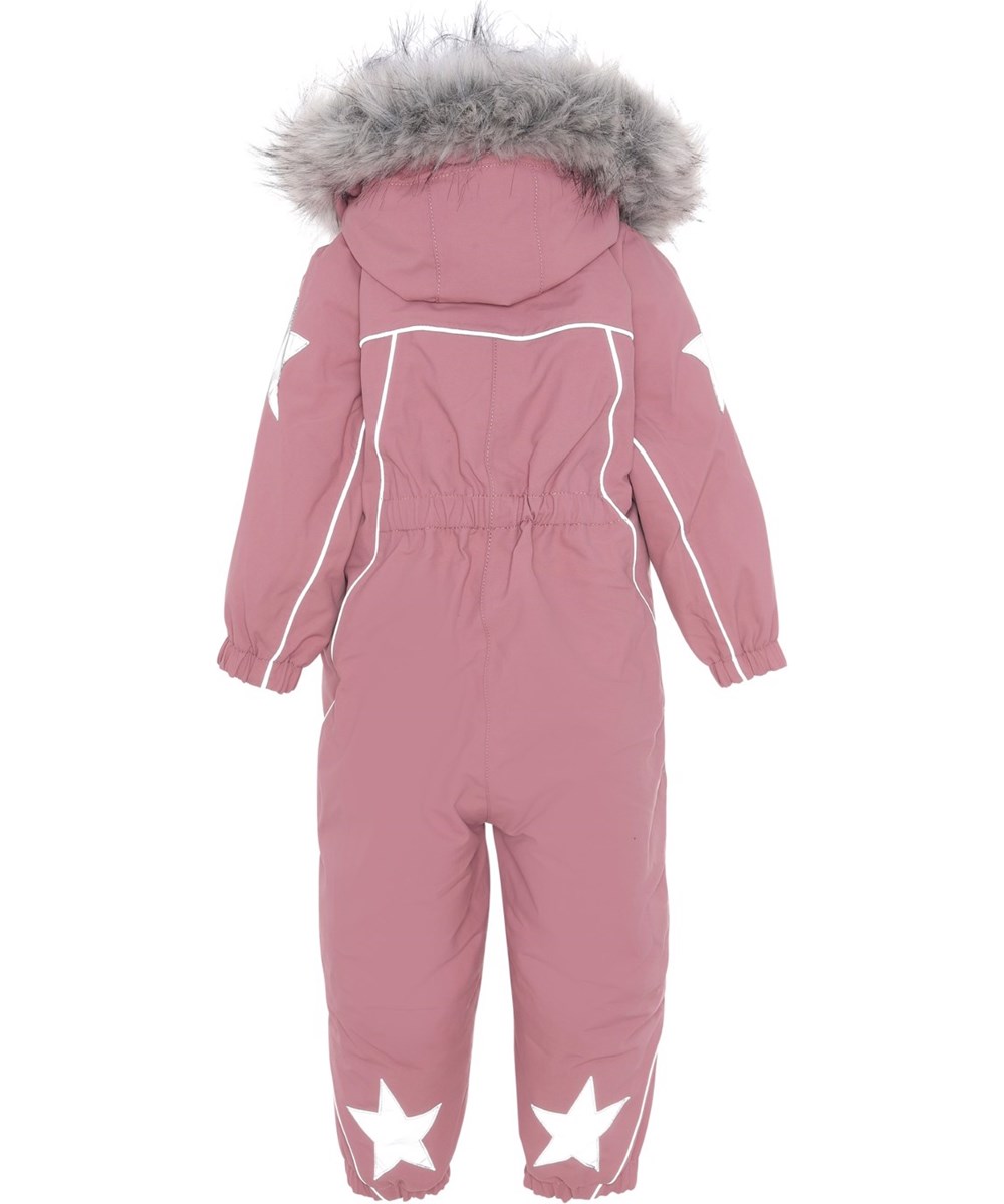 Pyxis Fur - Velvet Rose - Recycled rosa flyverdragt med pels krave