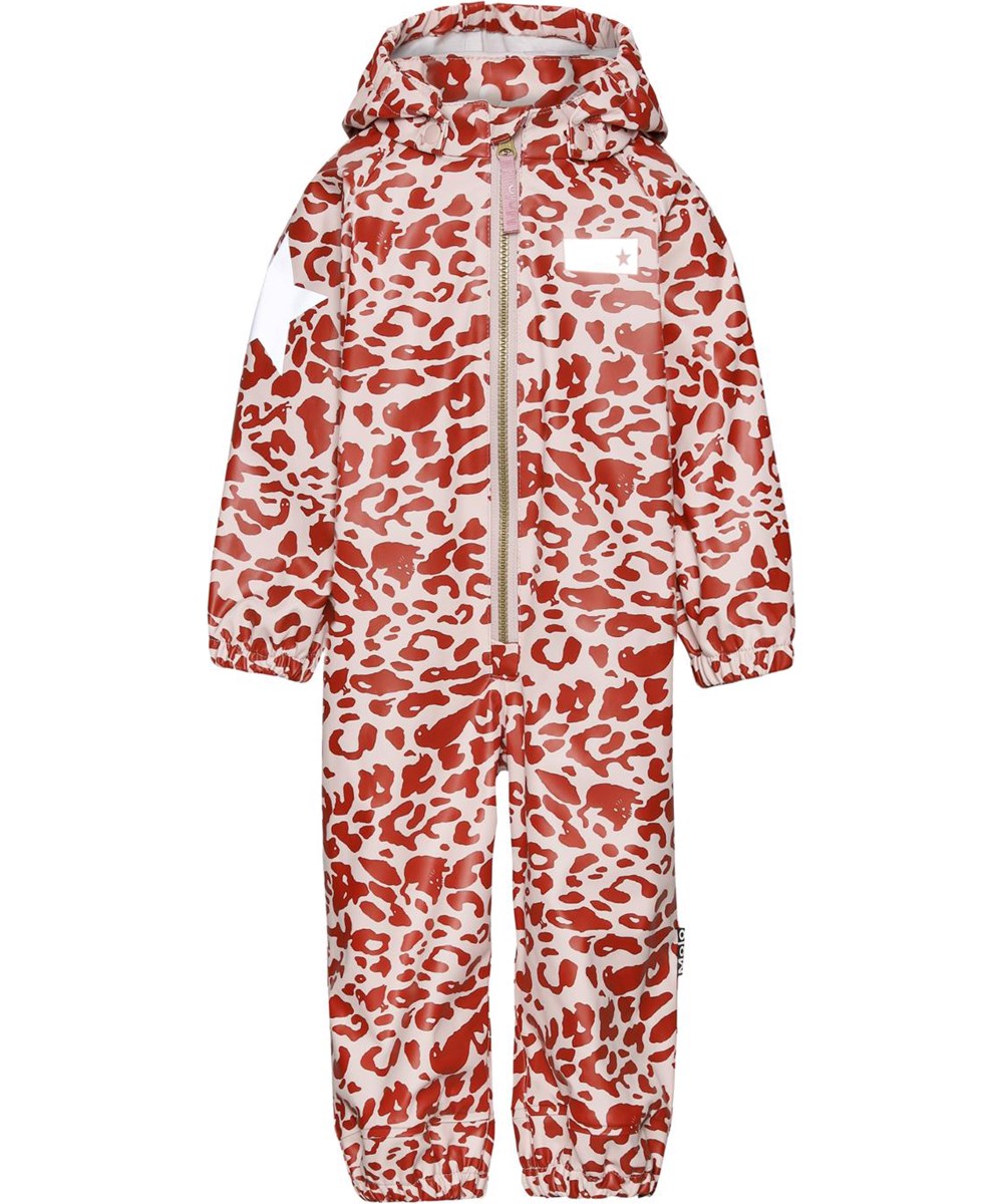 Wake - Leo Red - Rød og rosa leopard regndragt