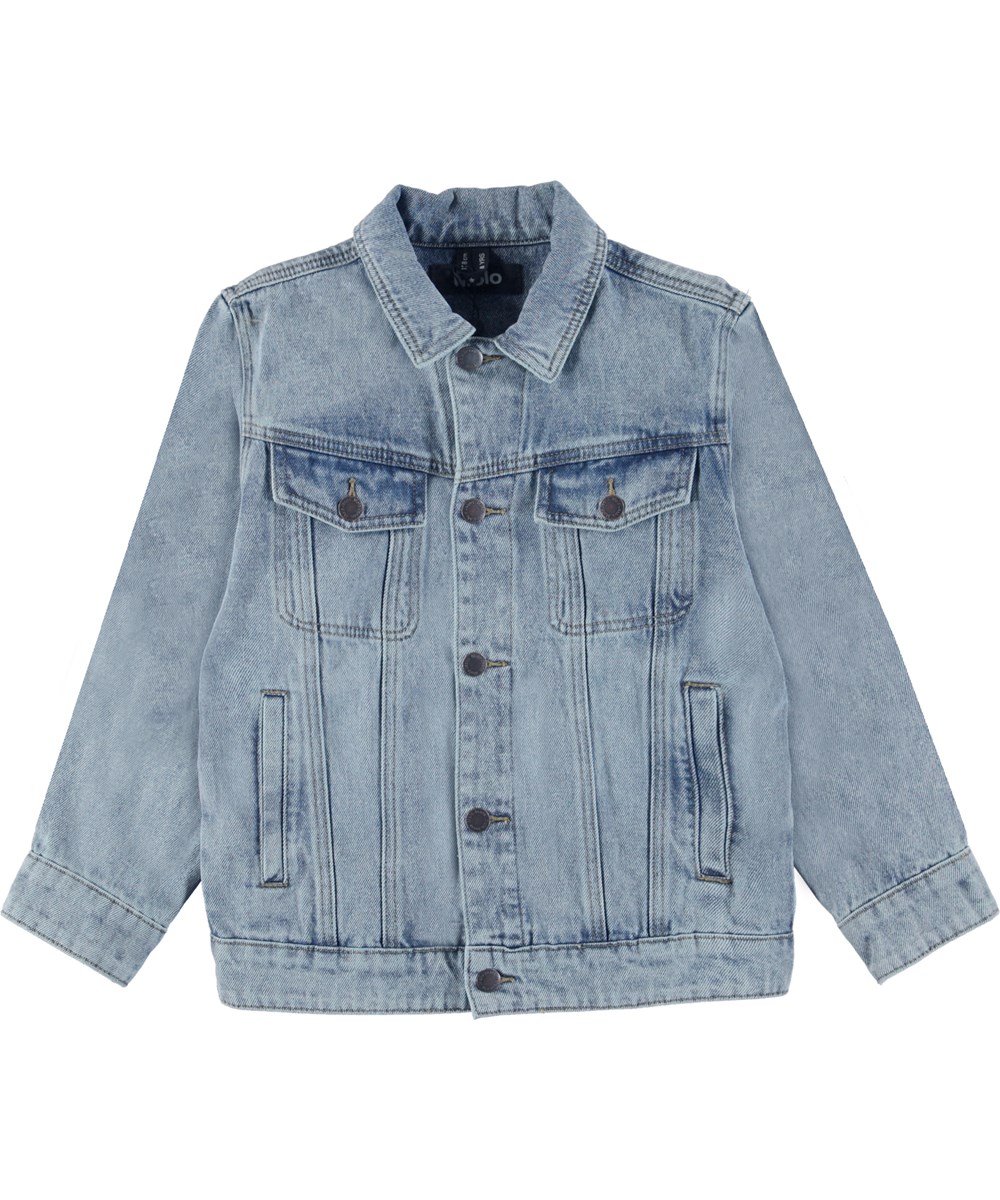 Heni - Hv_Washed Denim - Lysblå denim jakke.