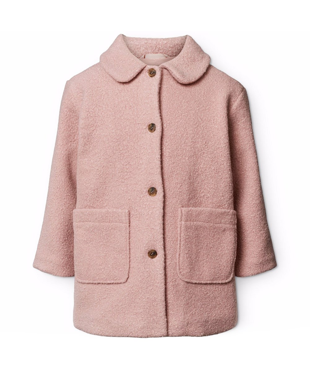 Hope - Petal Blush - Knælang rosa jakke vævet i en elegant Bouclé.