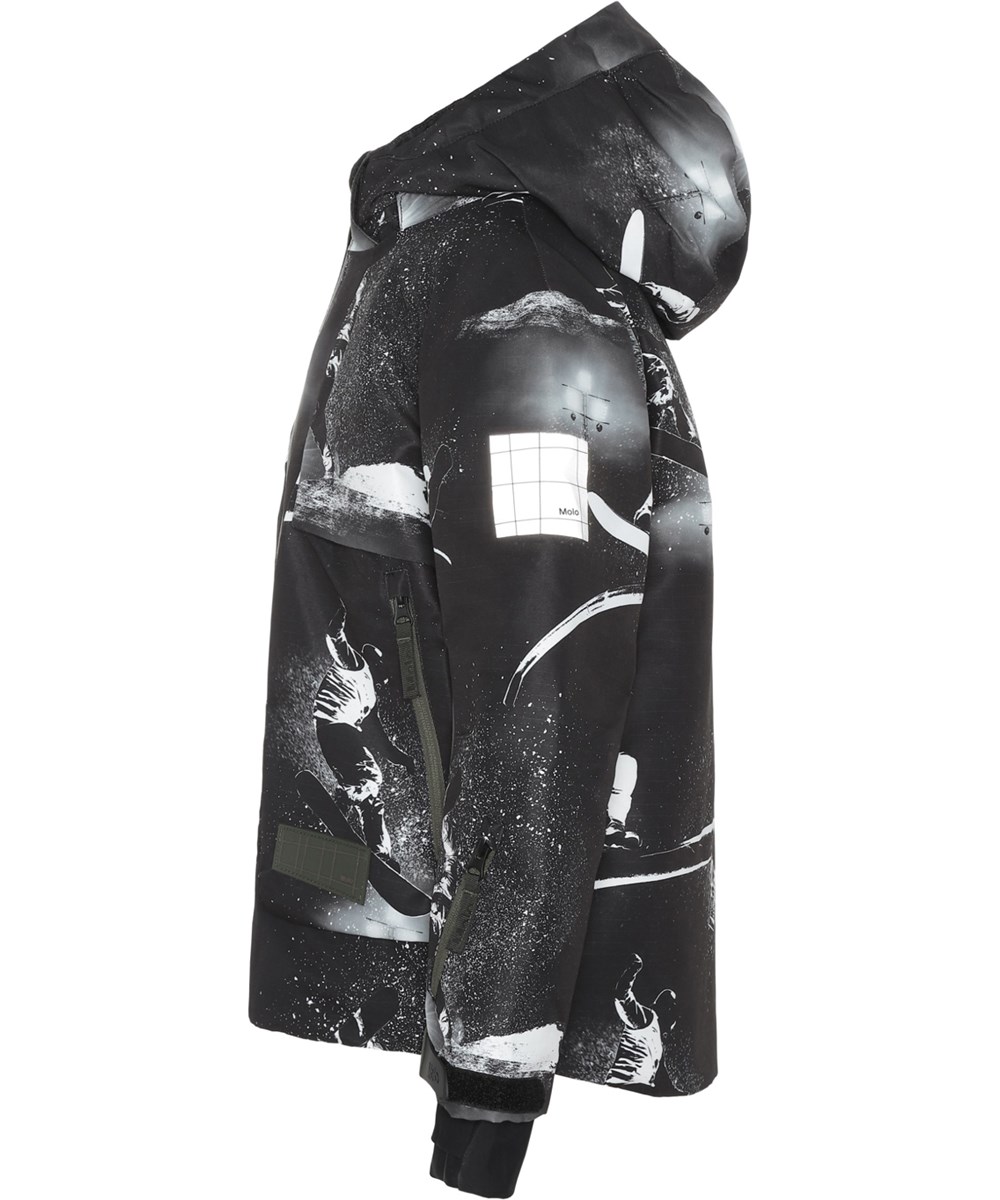 Alpine - 360 By Night - Recycled sort skijakke med snowborder print