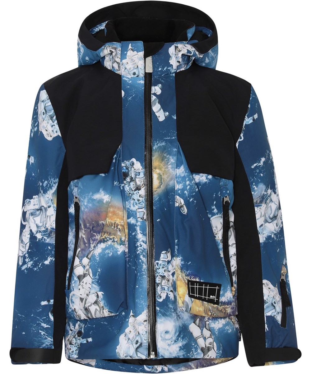 Alpine - Astronauts - Recycled blå skijakke med astronaut print