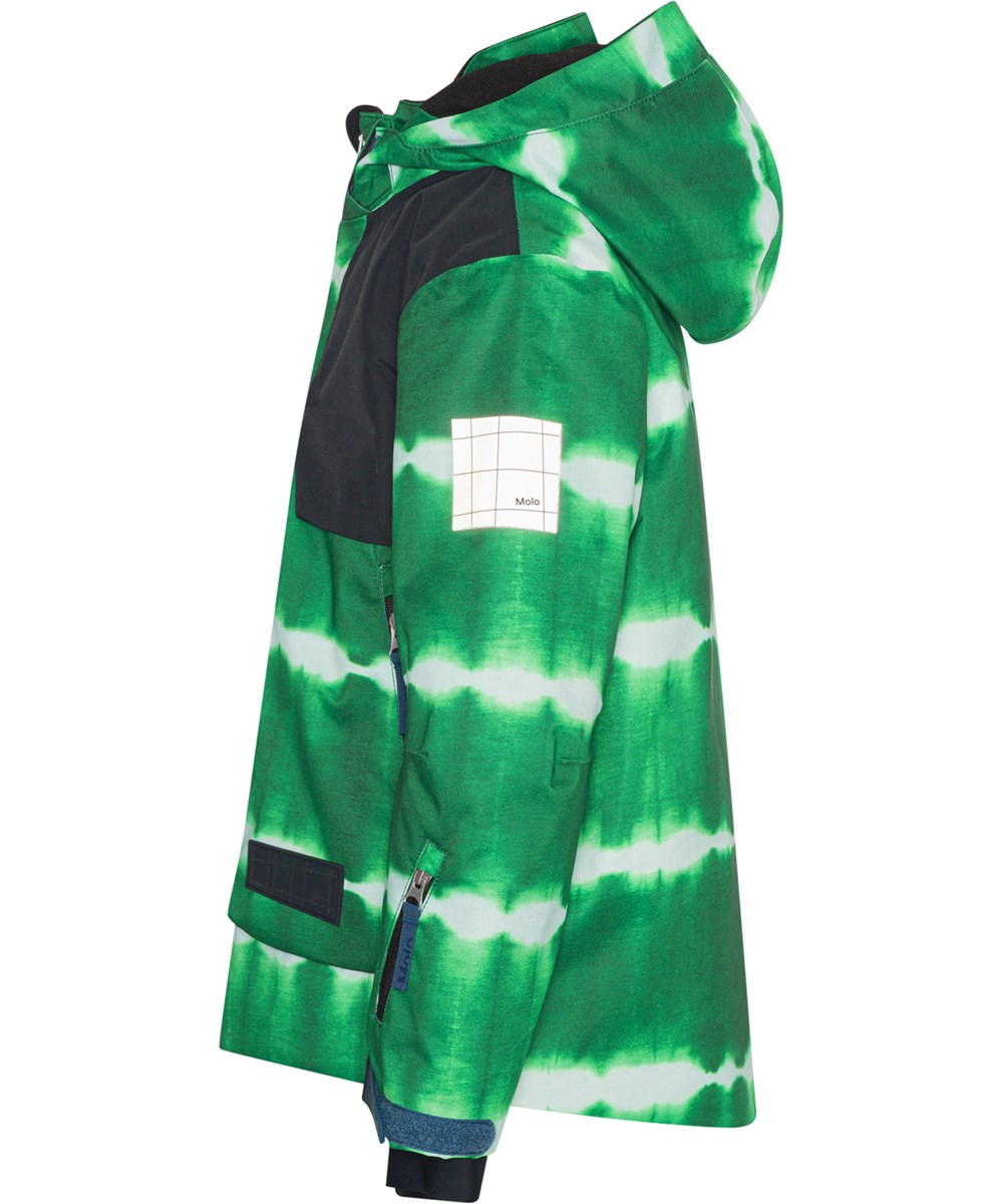 Alpine - Tie Dye Green - Recycled skijakke med grønne tie-dye striber