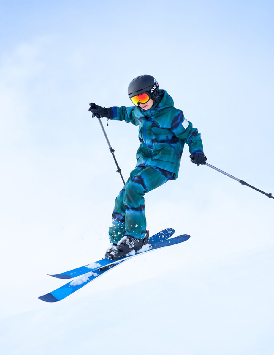 Alpine - Tie Dye Magic - Den perfekte vind- og vandtætte skijakke i genanvendt polyester, foret med fleece og 3M™ Thinsulate™, i grønt og blåt tie-dye