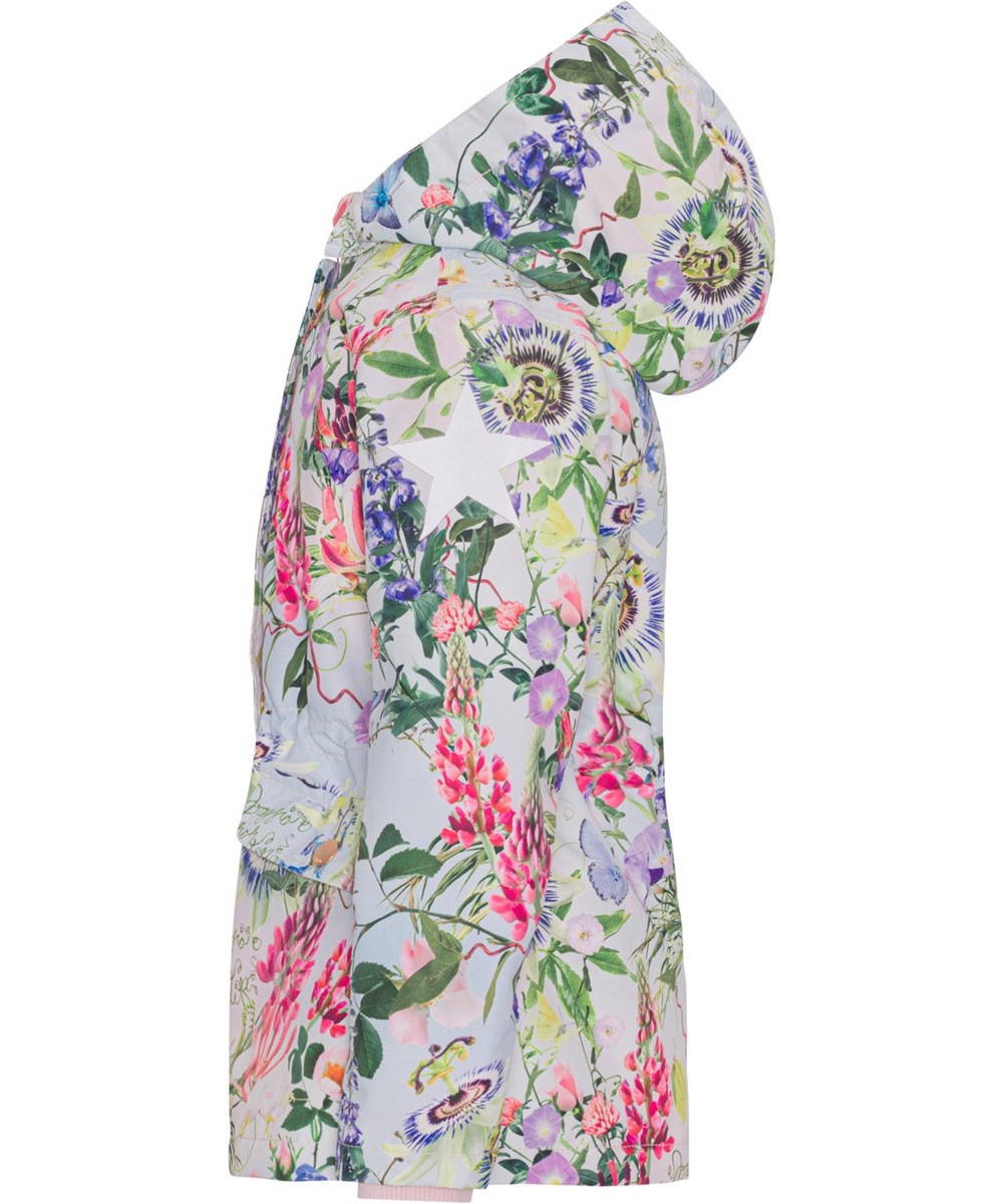 Carole - Big Passion - Recycled parkajakke i lyseblå med blomster print