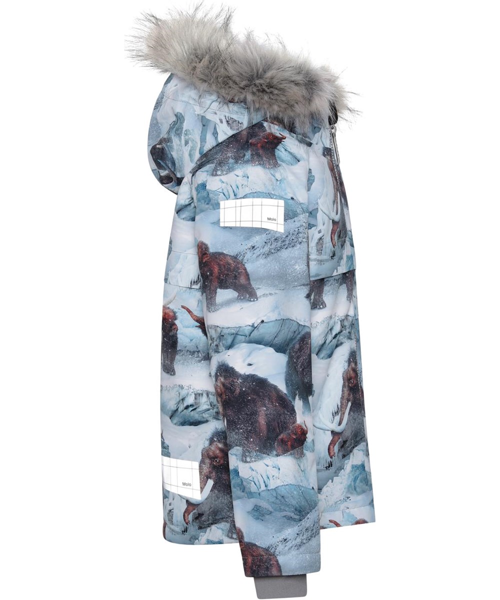 Castor Fur - Mammoth - Recycled vinterjakke i lyseblå med mammut print